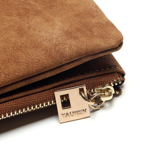 Drawstring Nubuck Leather Wallet