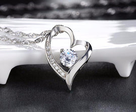 Love Heart Shape Silver Necklace