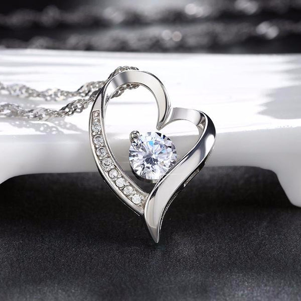 Love Heart Shape Silver Necklace